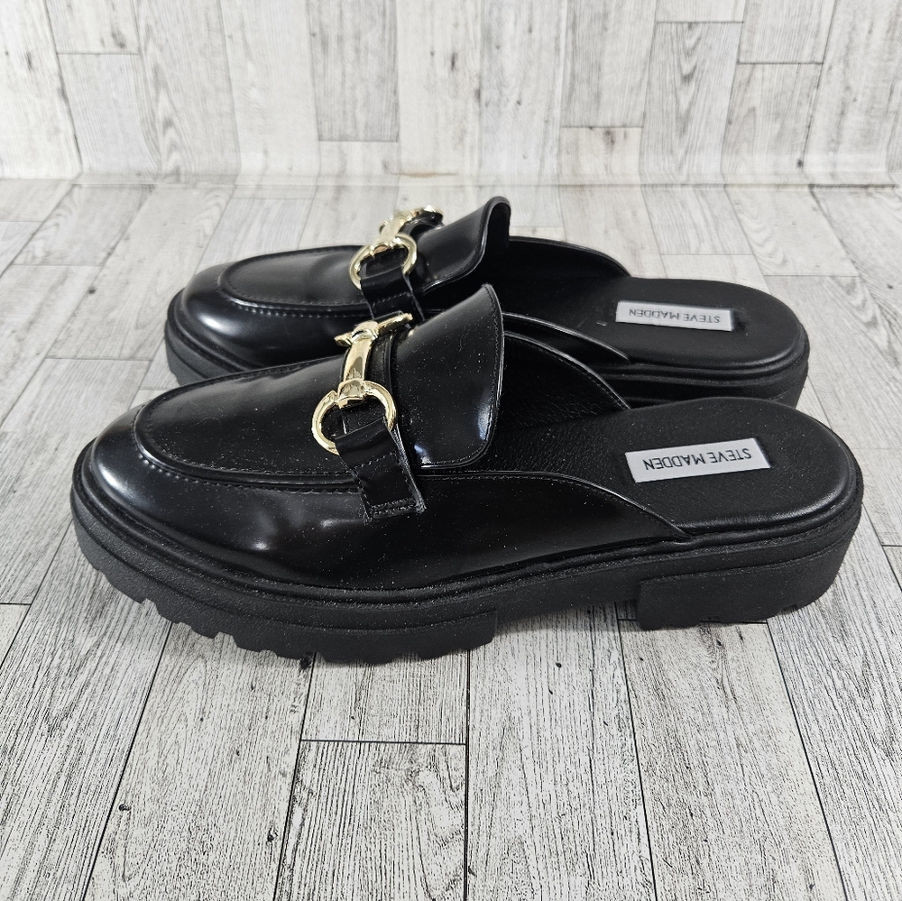 Vintage Y2K Steve Madden Womens Size 9.5 Horsebit Chunky Platform Slip On Shoes